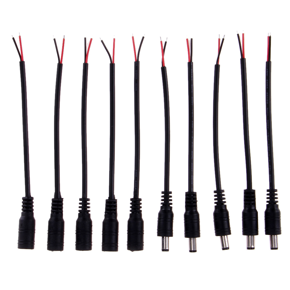 

5pcs DC Connectors with Lock Buckle 5.5*2.1mm Male Female Jack Adapter, 501 Original