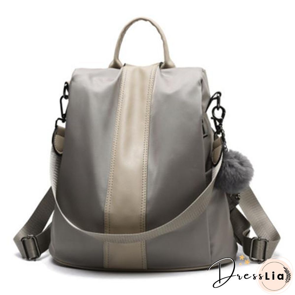 Anti-Thief Women Backpack Large Capacity Hair Ball Travel Bag