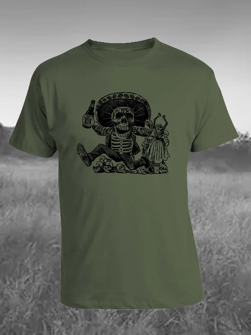 Funny Skeleton Printed Men's T-Shirt in  mildstyles