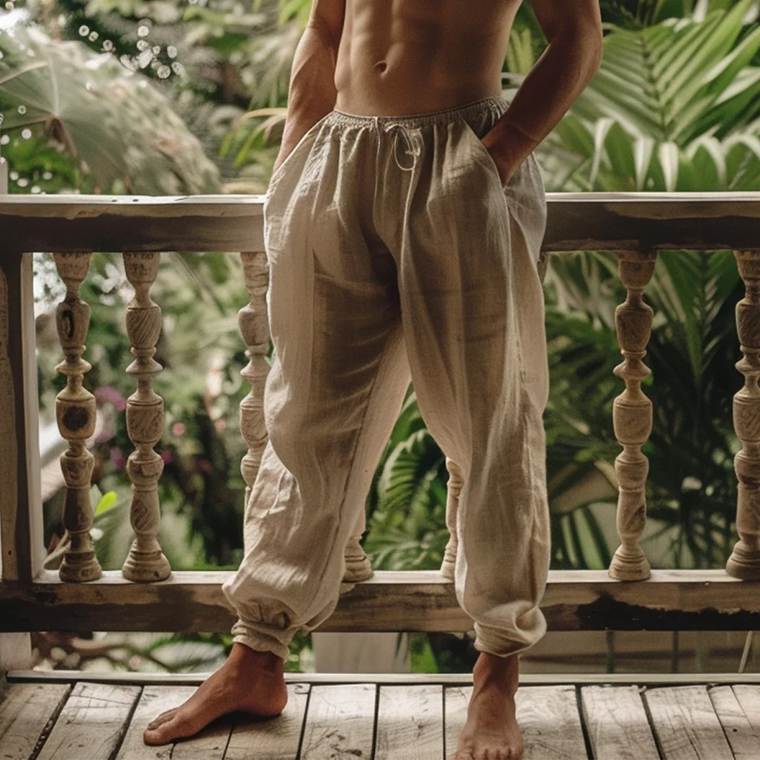 Men's Linen Harem Pants-inspireuse