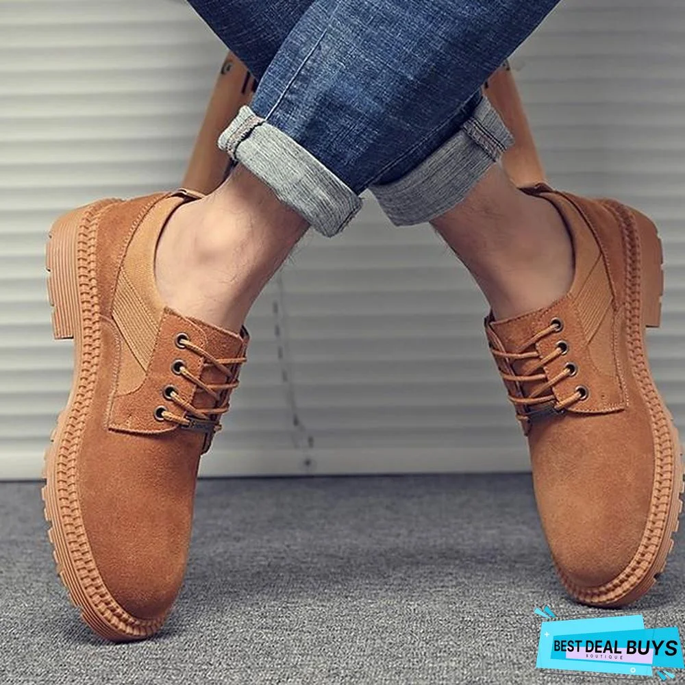 Men's Summer Outdoor Sneakers Cowhide Non-Slipping Black / Yellow / Khaki