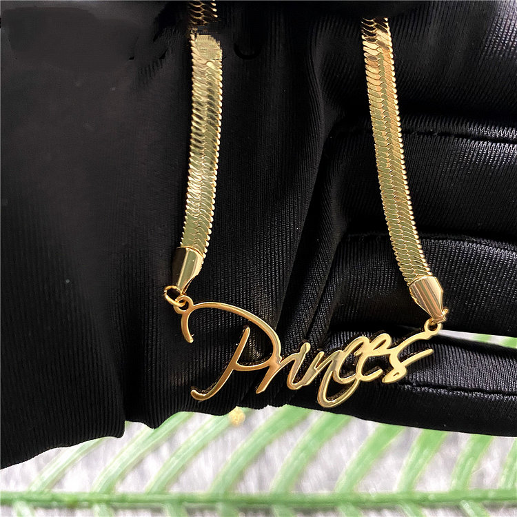 Custom Name Pendant Necklace Choker Snake Chain Jewelry Gifts