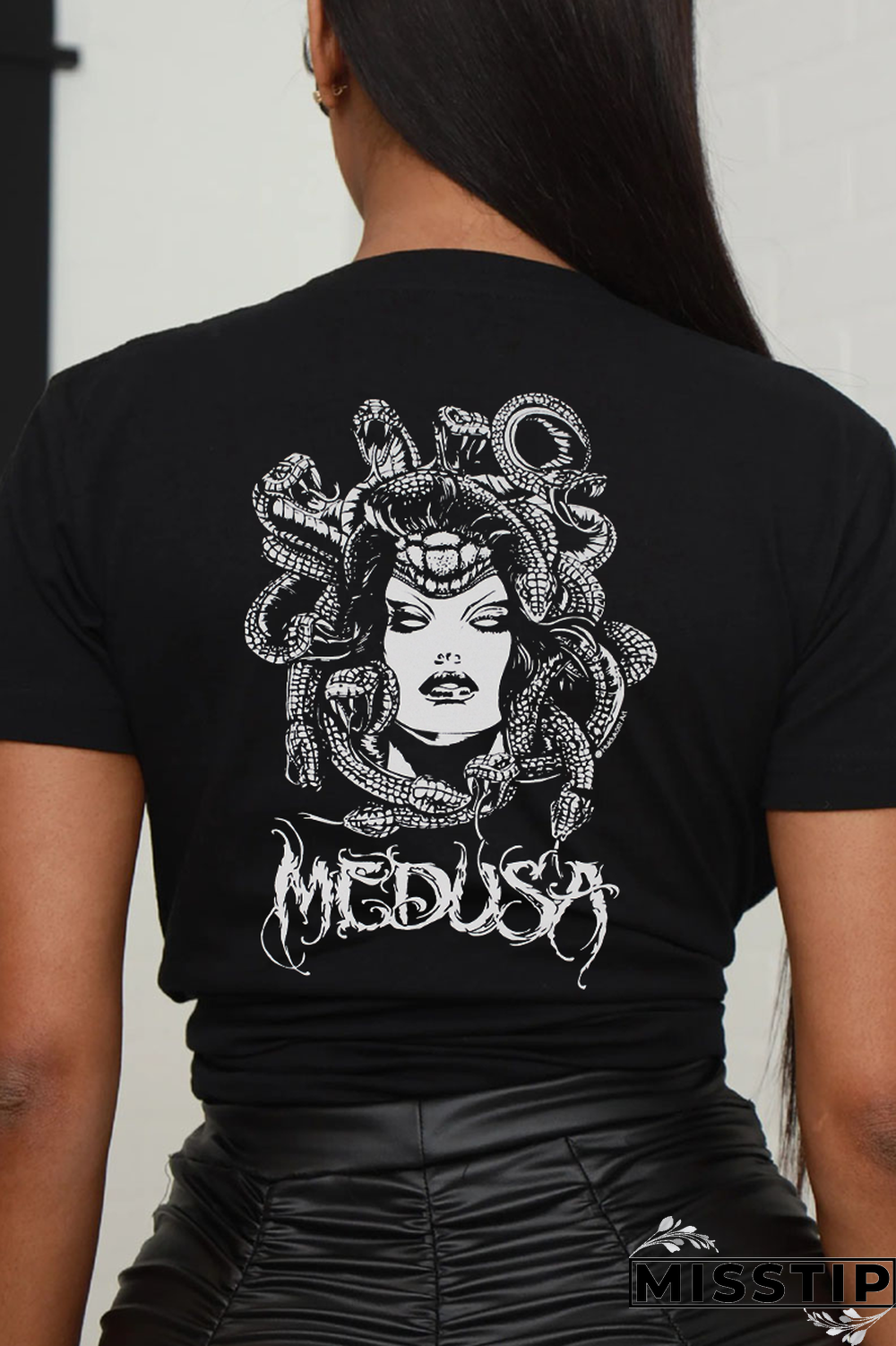 Black Sexy Vintage Print Patchwork O Neck T-Shirts