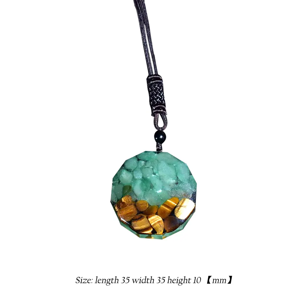 Orgone Pendant Tiger Eye Aventurine Orgonite Necklace Energy Crystal Stone