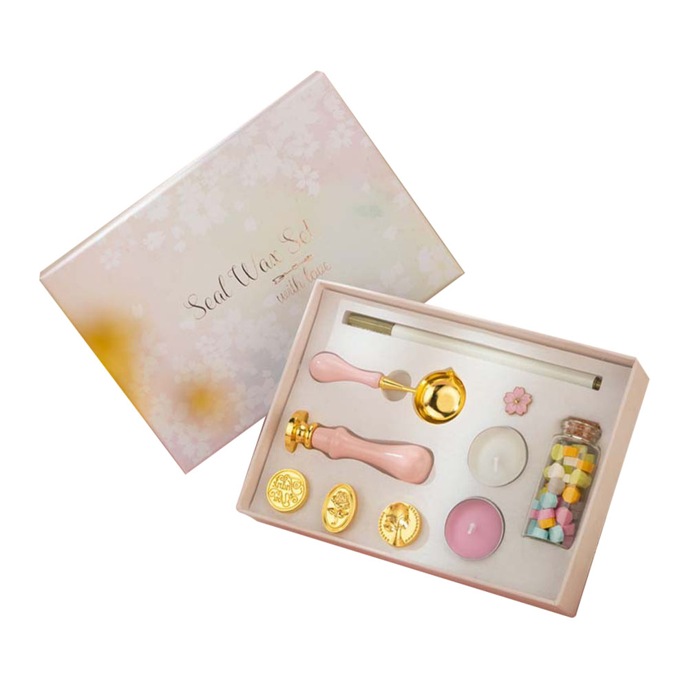 10x Wax Seal Box Sakura Stamp Set Invitation Decorative Packaging Crafts