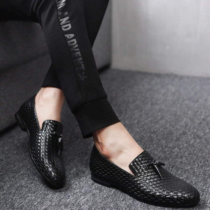 Men's Stylish Woven Tassel Loafers