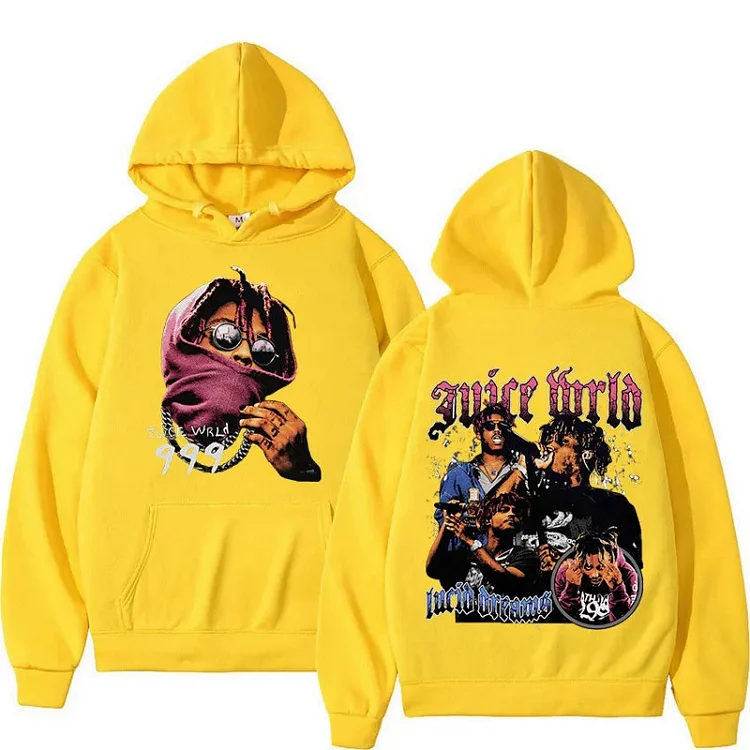 Rapper Juice Wrld 999 Hoodie Hip Hop Hooded Sweatshirts Vintage Pullovers Streetwear at Hiphopee