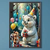 (40*60cm)Party White Bear - Full Round Drill Diamond Painting