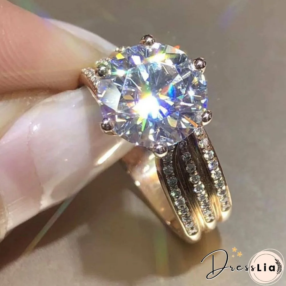 Luxurious Women's Fashion Accessories 925 Sterling Silver Natural White Sapphire Full Diamond Ring Beautiful Woman Birthday Party Jewelry Elegant Bride Wedding Engagement Anniversary Gift for Girlfriend Fine Promise Rings Size 4-12 Bague Femme