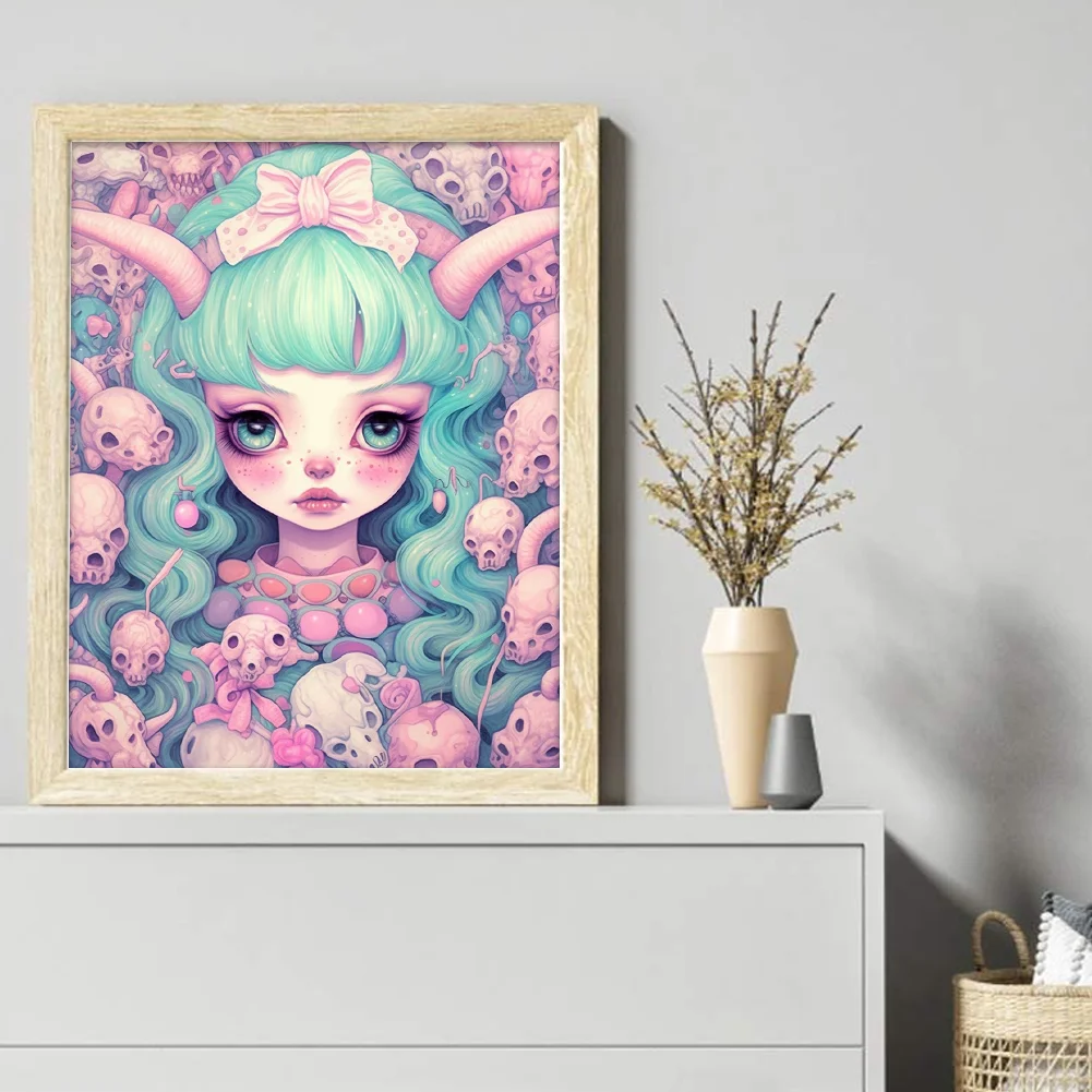 11CT Full Stamped Cross Stitch - Big Eye Doll(Canvas|45*55CM)