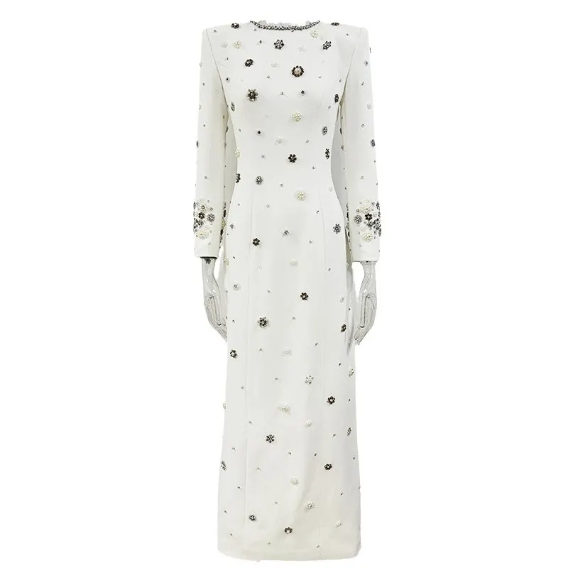 Nigikala Nigikala New Star Fashion Heavy Industry Nails Studded Long Dress Dress Dress Dress