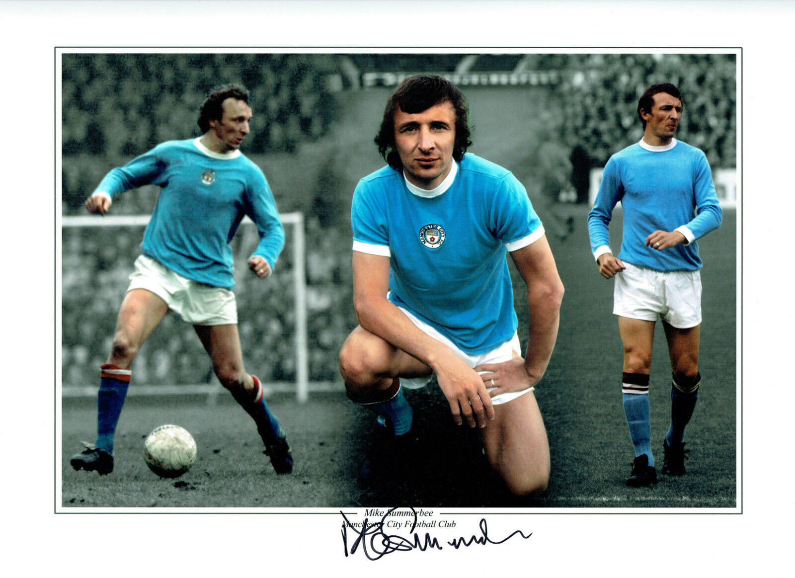 Mike SUMMERBEE Manchester City Signed Autograph 16x12 Montage Photo Poster painting AFTAL COA