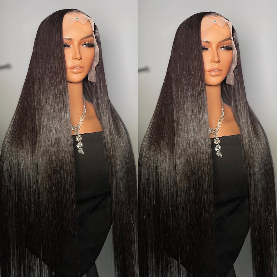 Luvin 30 40 Inch 13x6 Bone Straight Lace Front Human Hair Wigs 200%  Brazilian Remy Transparent 13x4 Lace Frontal Wig For Women US Mall Lifes