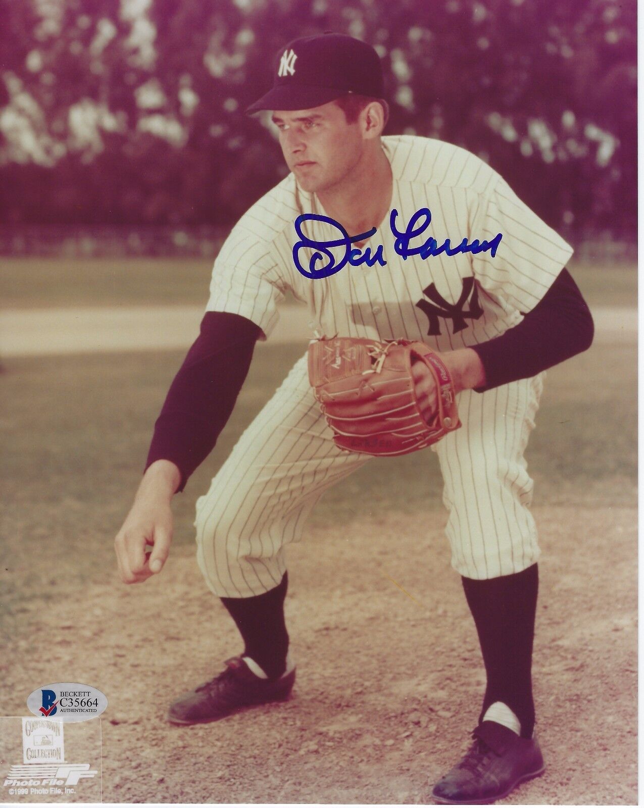 DON LARSEN Signed NY YANKEES 8x10 Photo Poster painting w/ Beckett COA