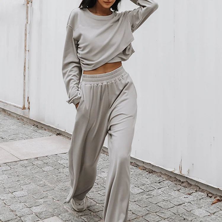 PASUXI New Fashion Sports Casual Sweatshirt Two-Piece Set - Loose Fit Gym & Daily Outfit huanwei