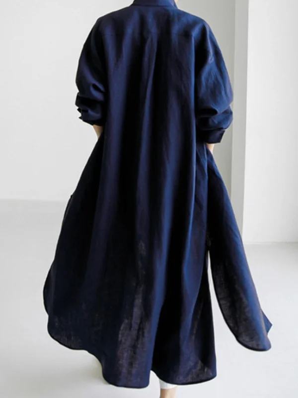 Contrasting Floral Print Lapel Shirt Dress main image 0