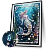 Blaue Meerjungfrau DIY, teilweise Diamantperlen-Malerei-Kunstsets 30x40 cm Spezialform Perlengem&auml;lde Bildkunsthandwerk f&uuml;r Wanddekoration zu Hause