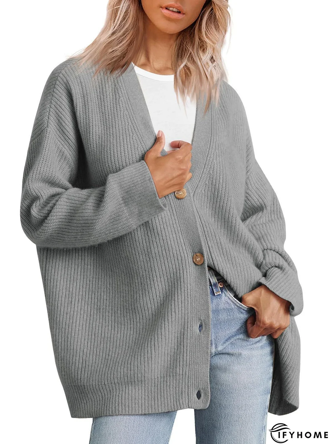 Women Buttoned Casual Cardigan Sweater | IFYHOME