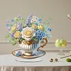 Flower Afternoon Tea Diamond Dot Painting Ornament DIY Double Sided