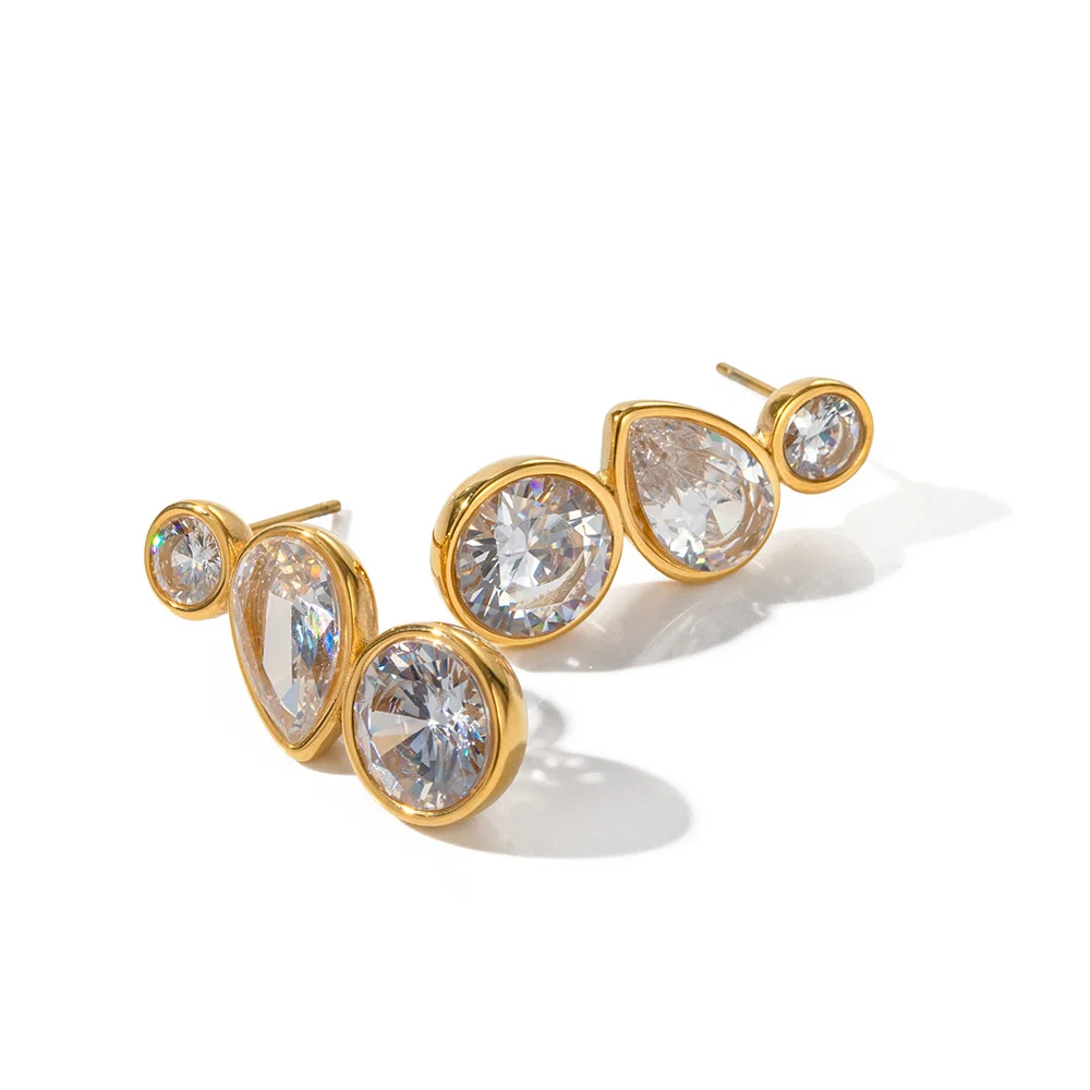 18K Gold Plated Zirconia Earrings