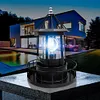 Lighthouse Solar LED Light Garden Outdoor Rotating Beam Sensor Beacon Lamp