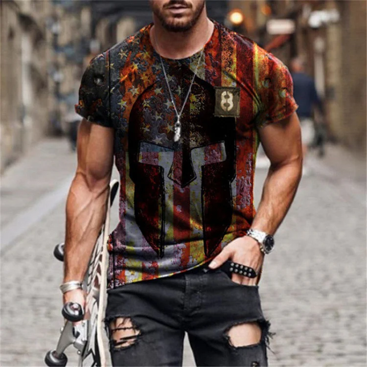 Men's T-Shirt 3D Print Short Sleeve Casual Tops