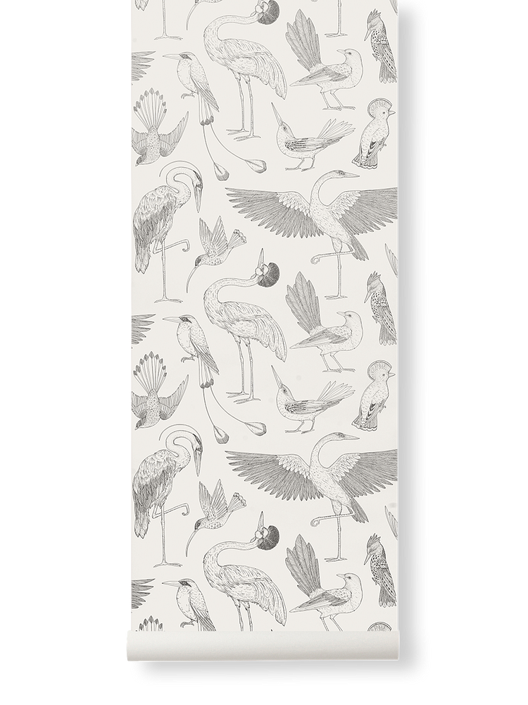 Katie Scott Wallpaper - Birds - Off-White