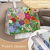 Diamond Tissue Organizer Exquisite Craftsmanship for Bathroom Bedroom Decor (Garden flowers)