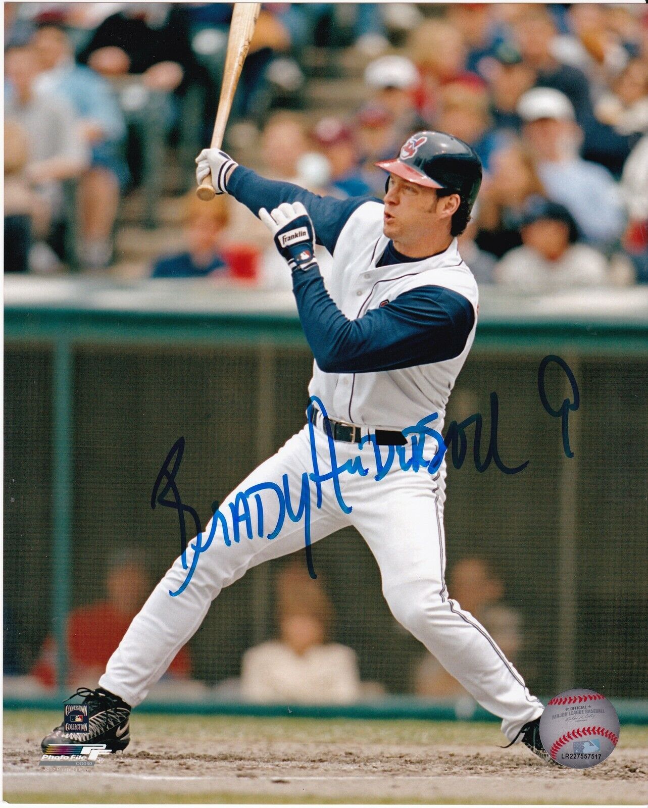 BRADY ANDERSON CLEVELAND INDIANS ACTION SIGNED 8x10