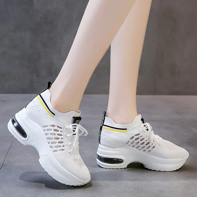 Qengg Qengg Celebrity Old Dad Female Shoes New Summer Net Gauze Small White Casual Sports Shoes Ins Tide Student Shoes Women's Shoes