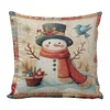 Flower Snowman Egg-11CT Stamped Cross Stitch Pillowcase 45*45cm
