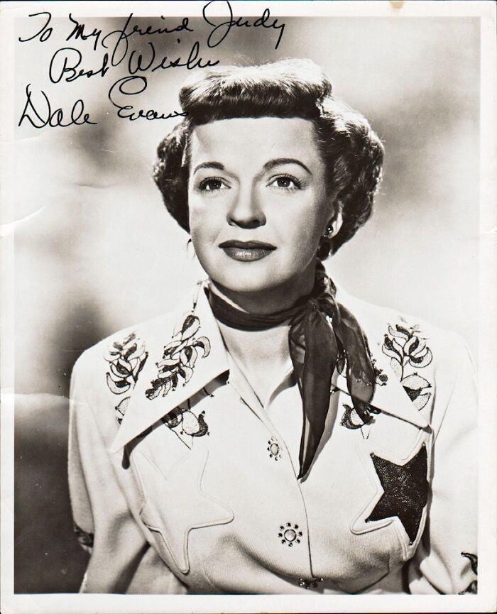 Lovely Vintage DALE EVANS Signed Photo Poster painting