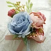 10PCS Wedding Bridal Groom Catering Ceremony Guests Corsage Boutonniere Wrist Bouquet Artificial Flower