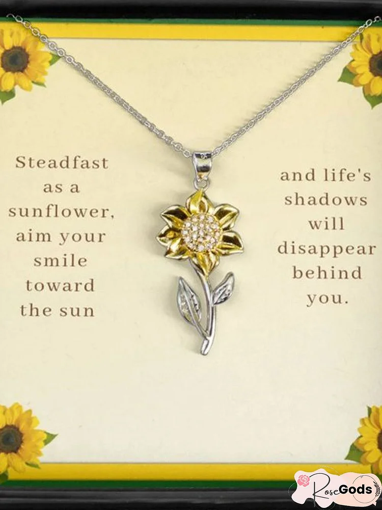 Casual Diamond Sunflower Necklace Mother's Day Valentine's Day Thanksgiving Graduation Season Gift