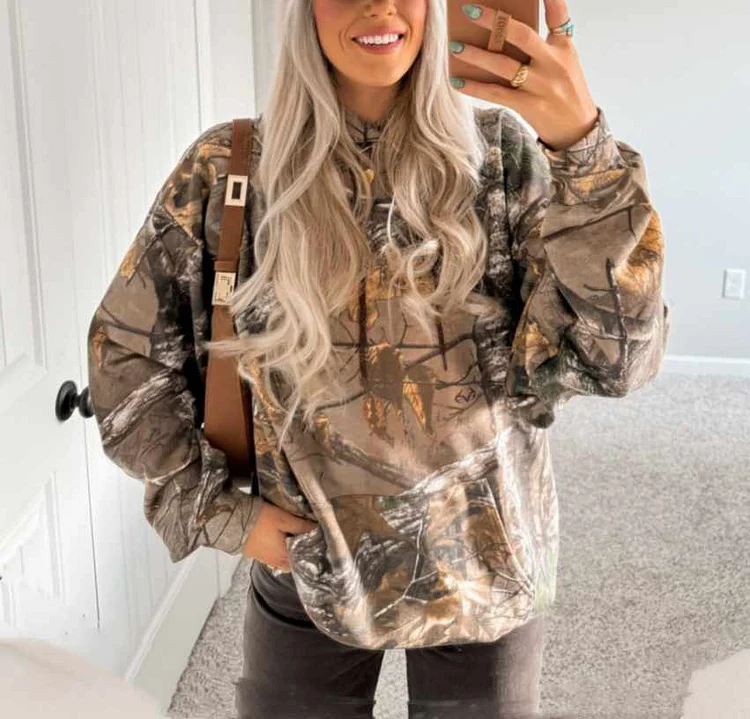 Camo Long Sleeve Hoodie