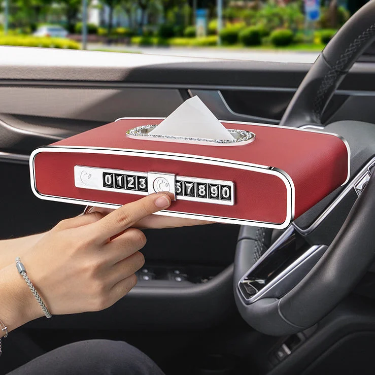 Car Clock Tissue Box with Holder