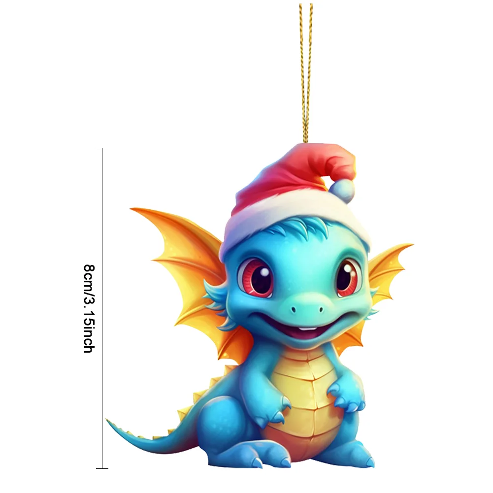 Statue Of Baby Dragon Acrylic Handmake Dinosaur Figurines Cartoon (Blue)