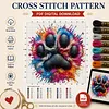 (PDF Pattern)Colorful Paw 18CT PDF Cross Stitch Pattern Instant Digital Download Counted Printable 7.87x7.87inch
