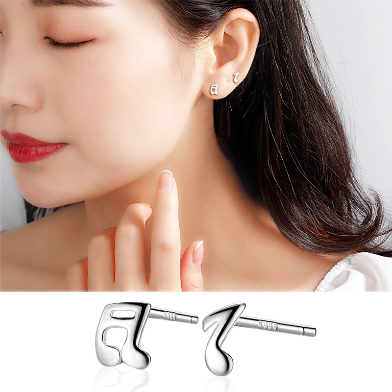 1 Pair 925 Sterling Silver Four Leaf Clover Star Lightning Ear Studs