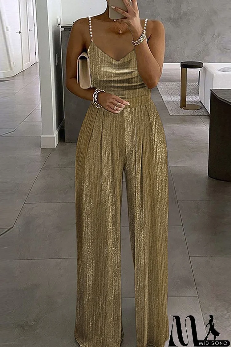 Sexy Casual Solid Backless Spaghetti Strap Regular Jumpsuits