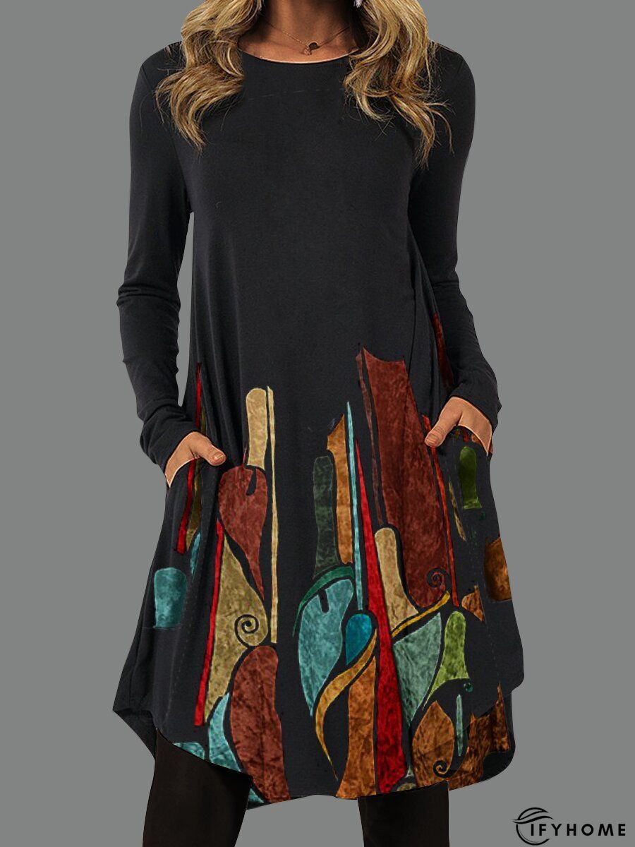 Jersey Crew Neck Casual Dress | IFYHOME