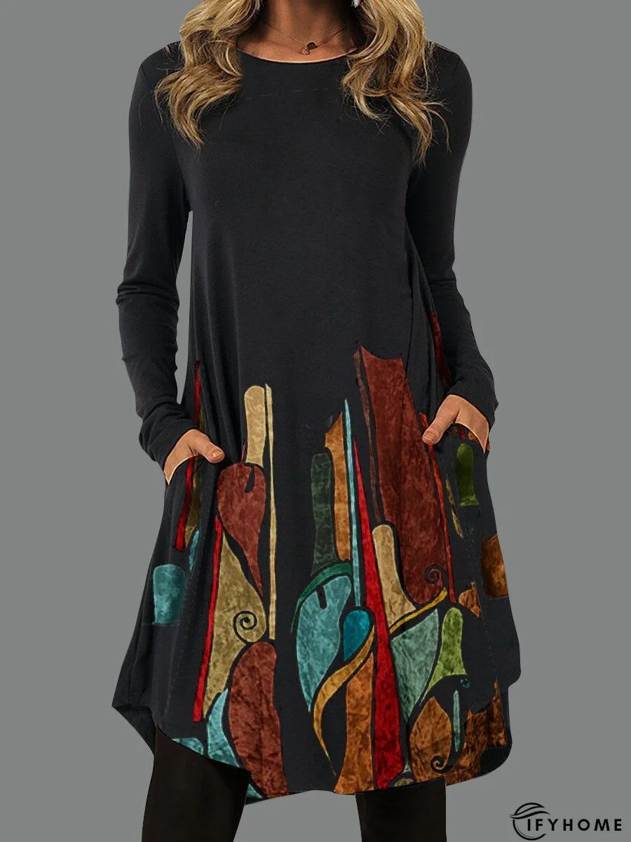 Jersey Crew Neck Casual Dress | IFYHOME