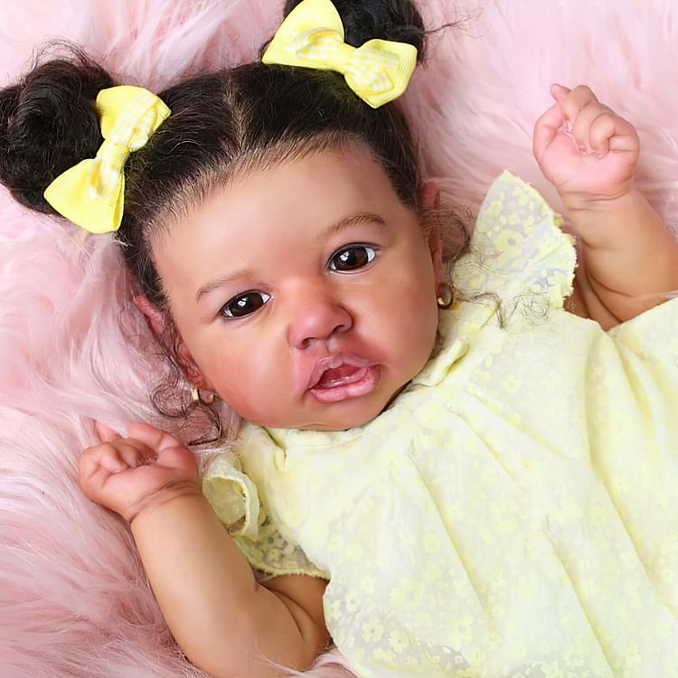 [Heartbeat & Sound] Hispanic- 20" Handmade Clever Cristian African American Reborn Baby Doll Girl Rebornartdoll® Rebornartdoll®