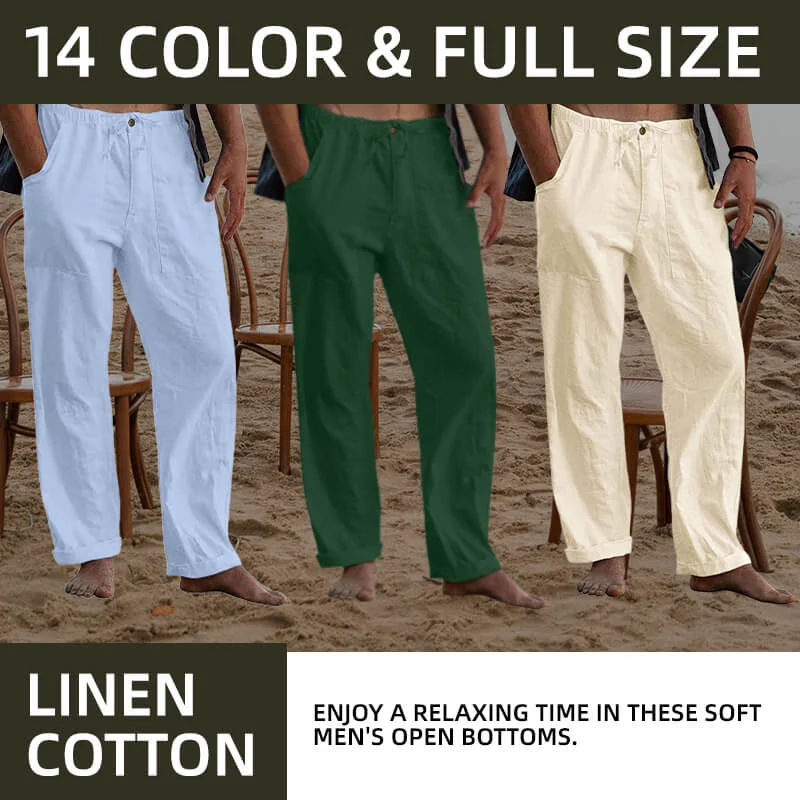 🔥Hot Sale🔥Men's linen beach casual loosefitting pants