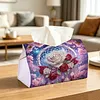 Diamond Painting Rose Dreamcatcher PU Leather Tissue Box for Napkin Holder