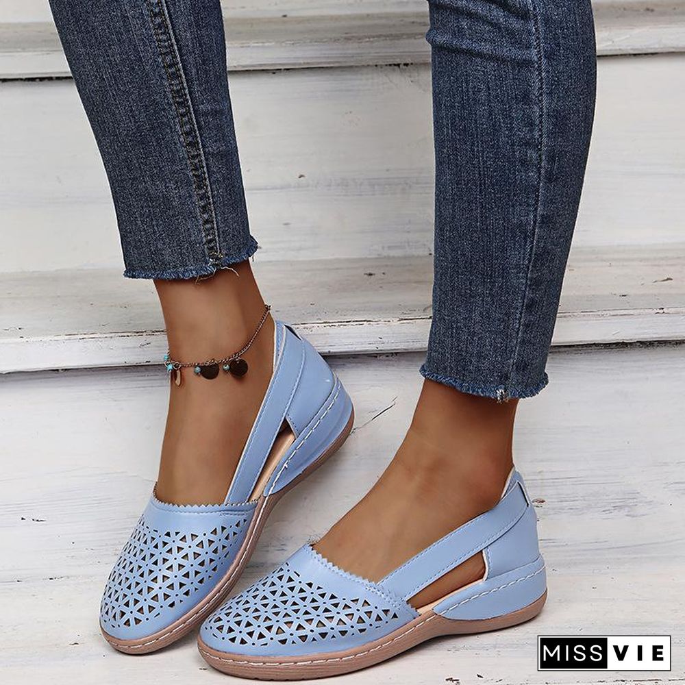 Hollow Pure Color Women Sandals