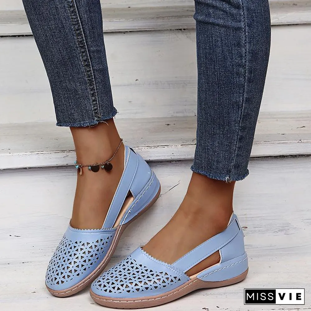 Hollow Pure Color Women Sandals