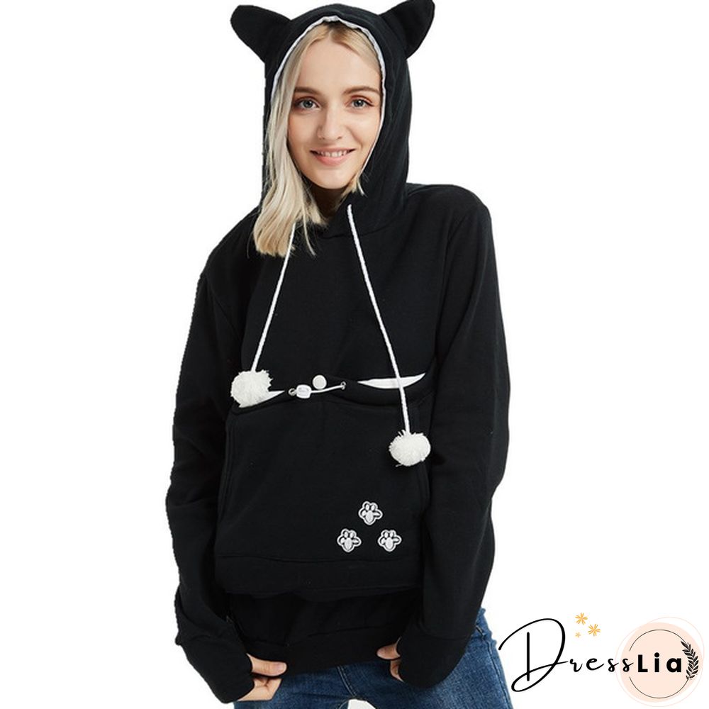 Winter Hoodies Fashion Pet Hoodie Cat And Dog Big Pocket Lovers Long Sleeve Coat