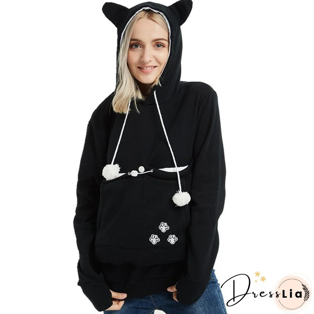 Winter Hoodies Fashion Pet Hoodie Cat And Dog Big Pocket Lovers Long Sleeve Coat