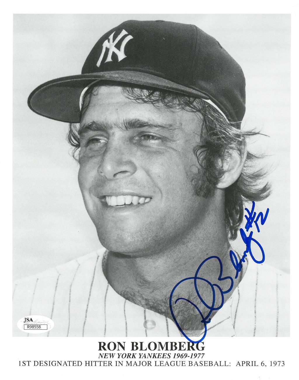 Ron Blomberg Signed NY Mets Authentic Autographed 8x10 Photo Poster painting JSA #R98558